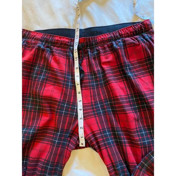 NAUTICA Men's Pajama Pants Sleepwear Soft Flannel XL-Black/Red Plaid EUC - Picture 6 of 9